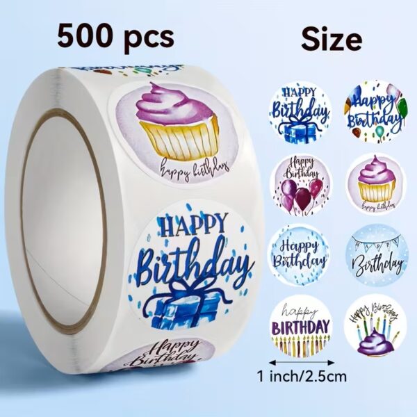 500-osaline kleepsurull Happy Birthday