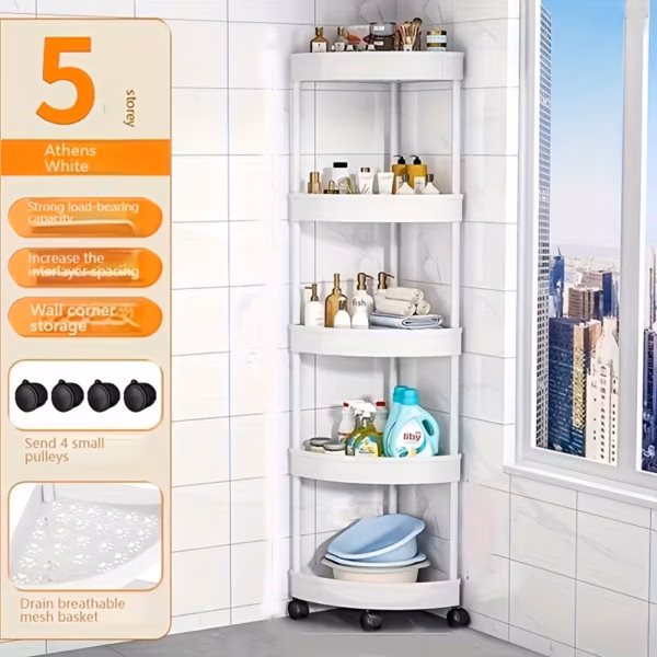 Vannitoa ratastega hoiuriiul/organiseerija