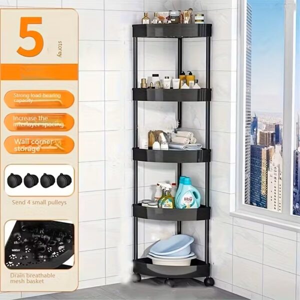 Vannitoa ratastega hoiuriiul/organiseerija